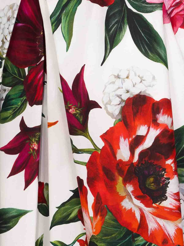 The Best Shops DOLCE & GABBANA: Knee length skirts & Midi - Flower Print Pleated Skirt