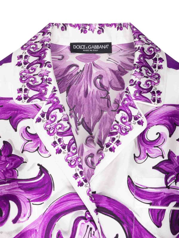 Maiolica Print Shirt With Belt shop online: DOLCE & GABBANA