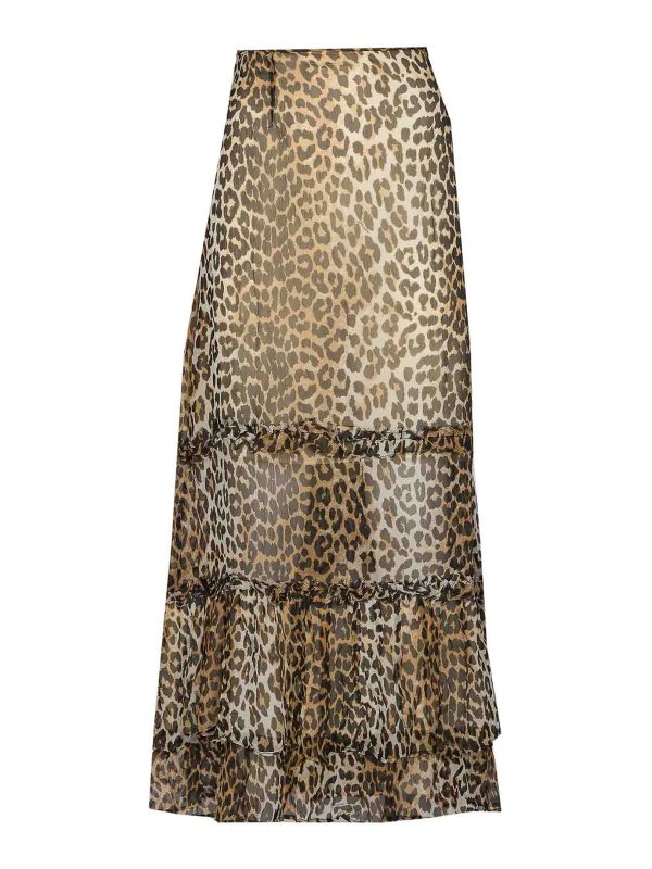 GANNI: Knee length skirts & Midi - Leopard Skirt