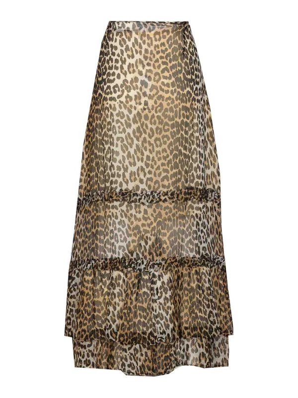 GANNI: Knee length skirts & Midi online - Leopard Skirt