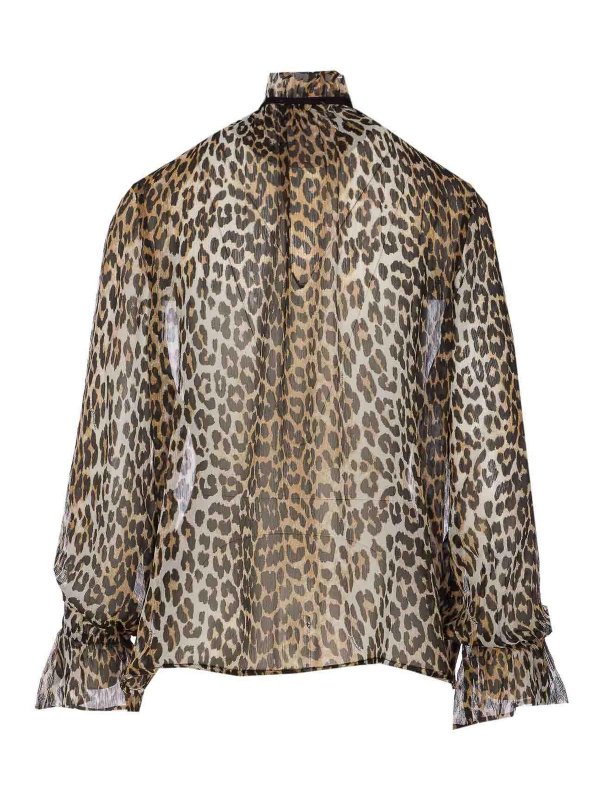 GANNI: shirts online - Leopard Print Shirt