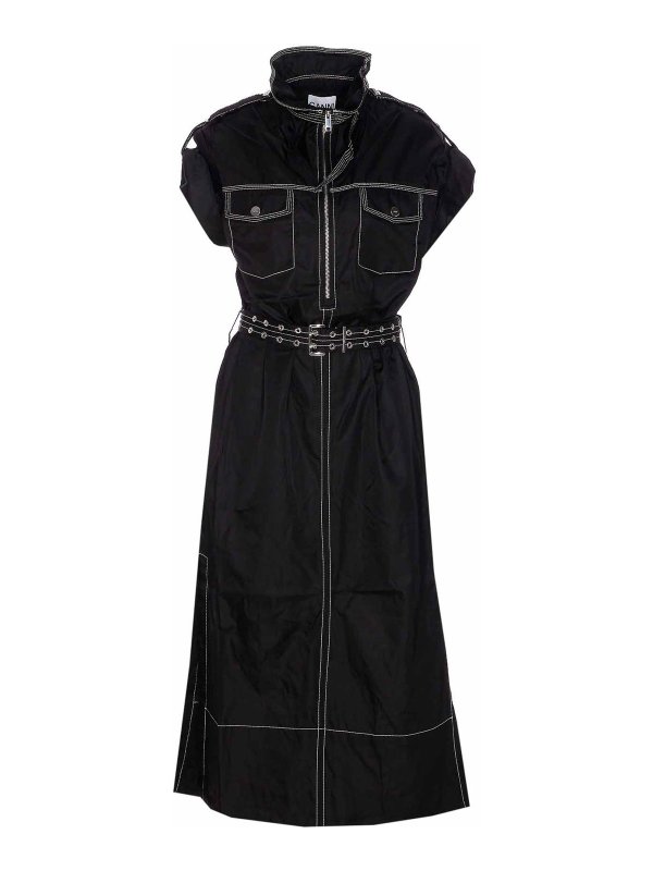 GANNI: マキシドレス - マキシドレス - 黒