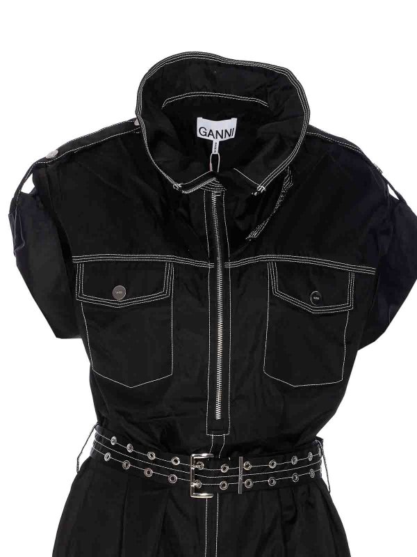 マキシドレス - 黒 shop online: GANNI