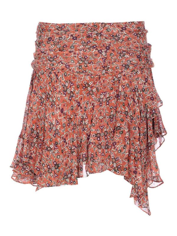 Isabel Marant Etoile: Knee length skirts & Midi - Rust Berenicia Skirt