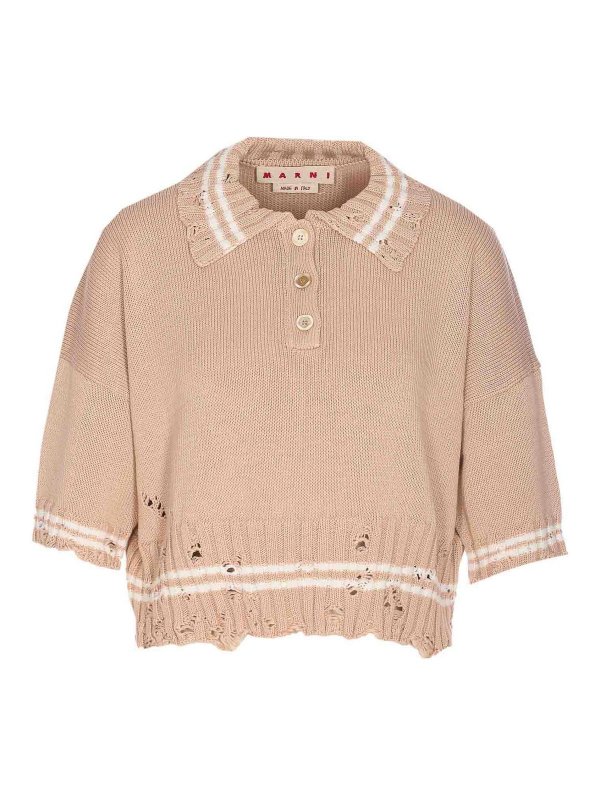 Marni: Pull col rond - Pull Col Rond - Couleur Chair