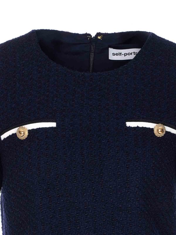 ショートドレス - ブルー shop online: Self Portrait