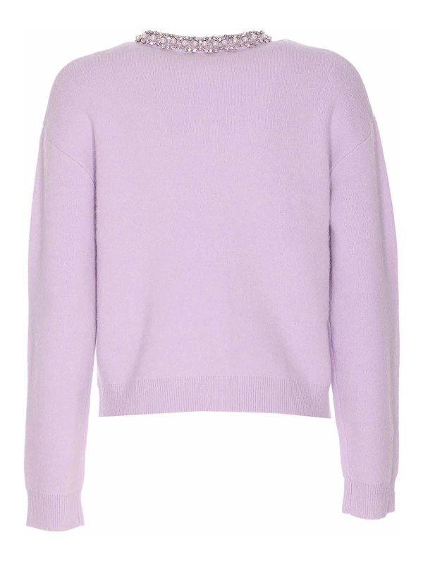 Self Portrait: cardigans online - Sef Portrait Lilac Crystal Cardigan