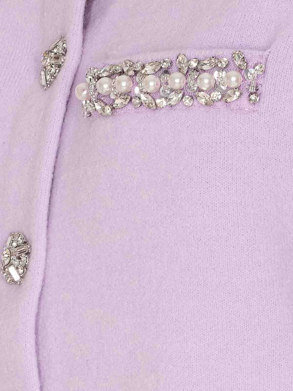 The Best Shops Self Portrait: cardigans - Sef Portrait Lilac Crystal Cardigan