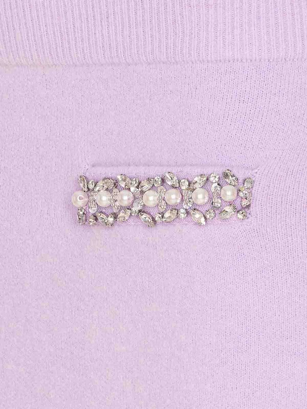 Self Portrait Lilac Knit Skirt - Purple - Women | 085SKLILAC