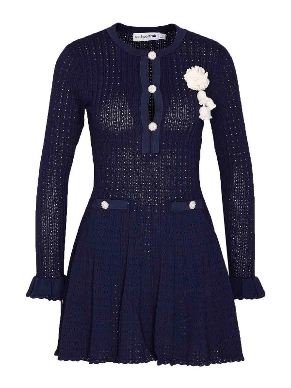 Self Portrait: Robes courtes - Robe Courte - Bleu