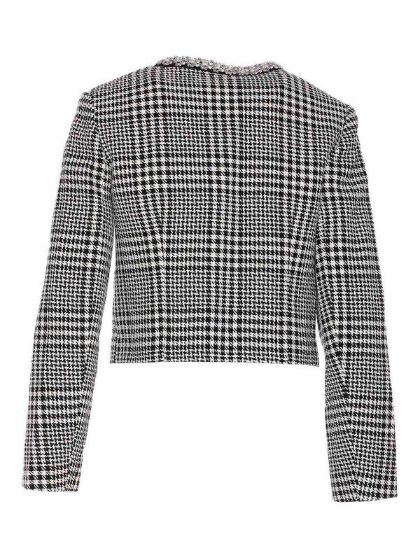 Self Portrait: casual jackets online - Black And White Houndtooth Jacket