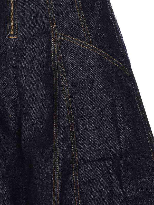 The Best Shops Self Portrait: knee length dresses - Denim Midi Dress