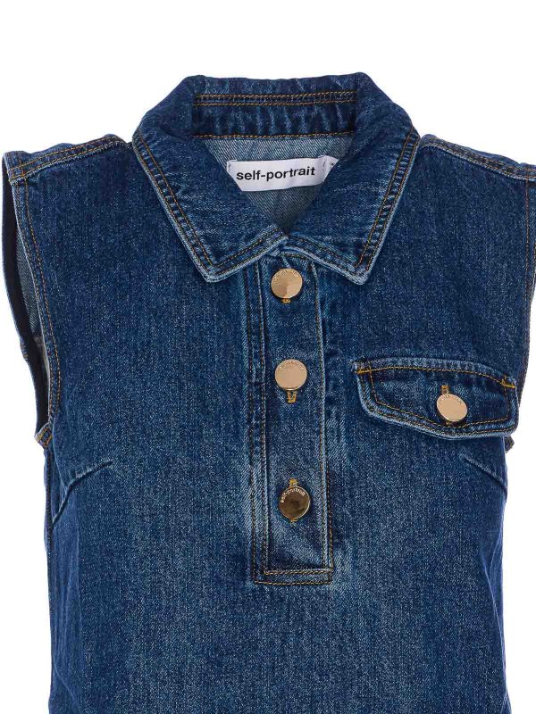 Denim Sleeveless Mini Dress shop online: Self Portrait