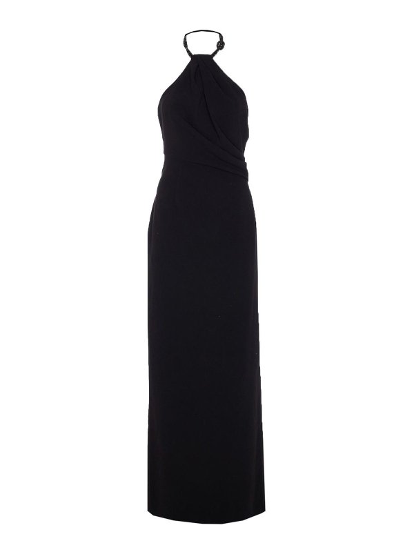 SOLACE LONDON: maxi dresses - Black Riva Maxi Dress