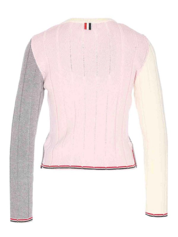 THOM BROWNE: Strickpullover mit Rundhalsausschnitt online - Rundhalspullover - Grau
