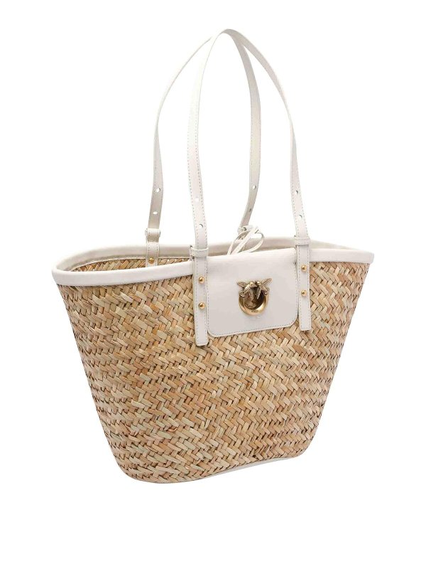 Pinko: cross body bags online - White Love Summer Rafia Basket Bag