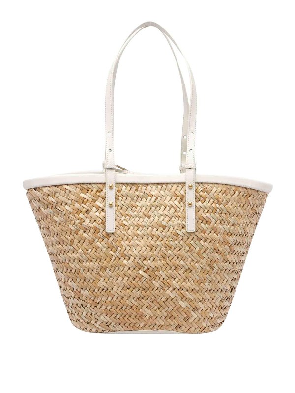 The Best Shops Pinko: cross body bags - White Love Summer Rafia Basket Bag