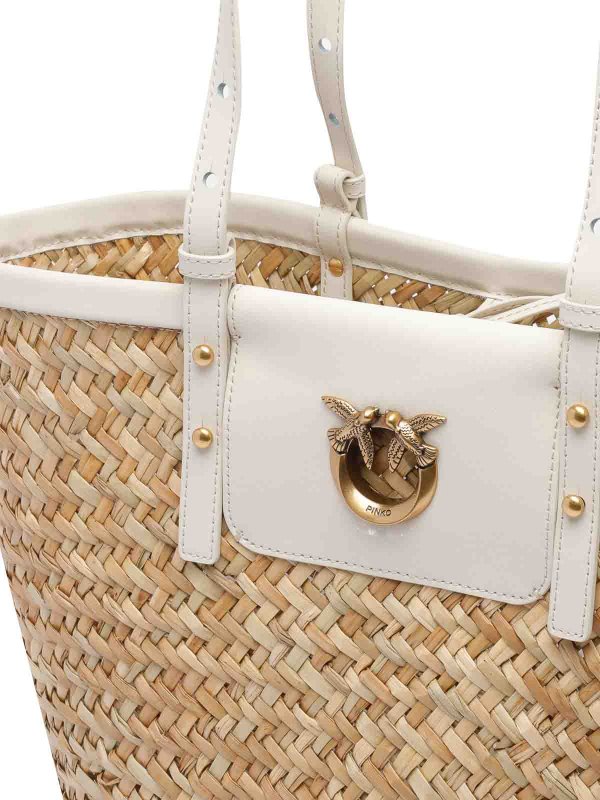 White Love Summer Rafia Basket Bag shop online: Pinko