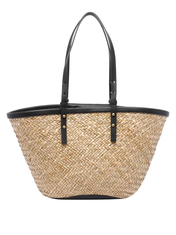 The Best Shops Pinko: borse a tracolla - Black Love Summer Basket RAFIA BASS