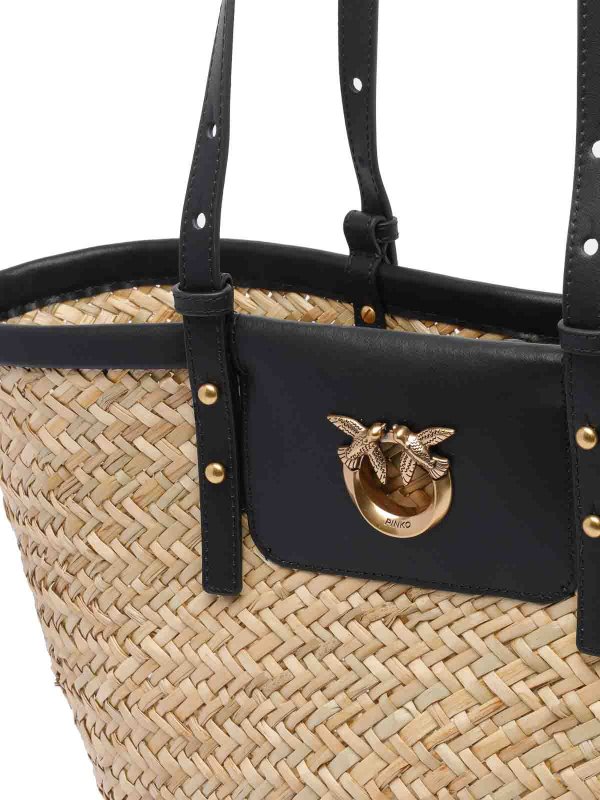 Black Love Summer Basket RAFIA BASS shop online: Pinko
