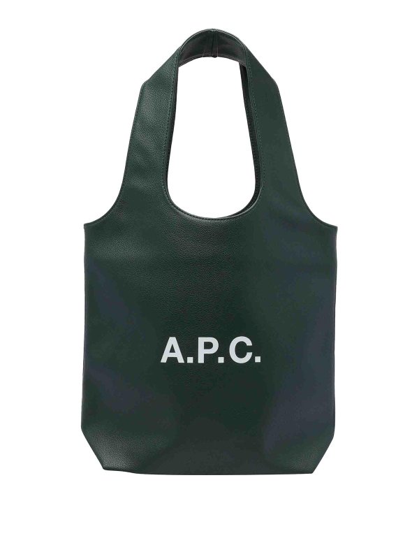 A.P.C.: totes bags - Green Ninon Tote Bag