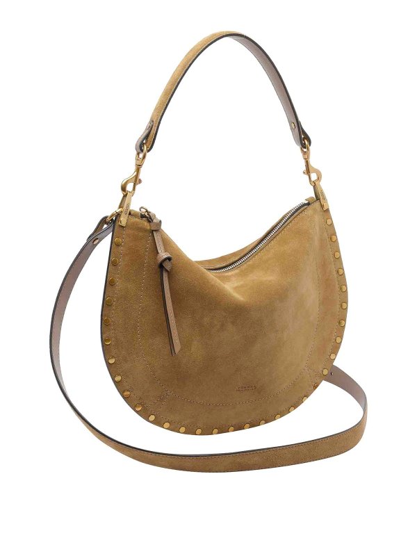 ISABEL MARANT: borse a spalla online - BEIGE Oskan morbido zip a tracolla