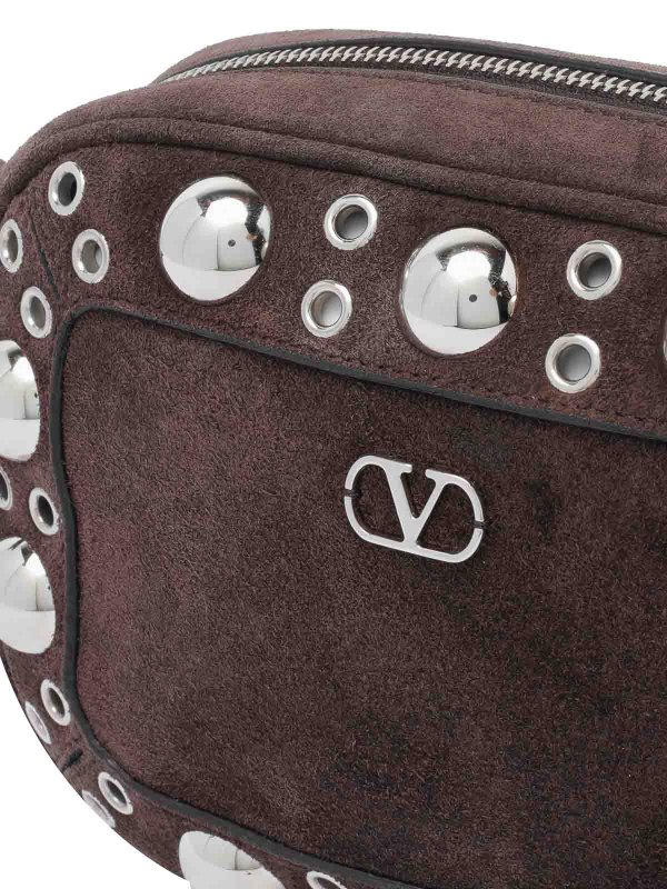 Brown Suede Nellcote Crossboyd Bag shop online: VALENTINO GARAVANI