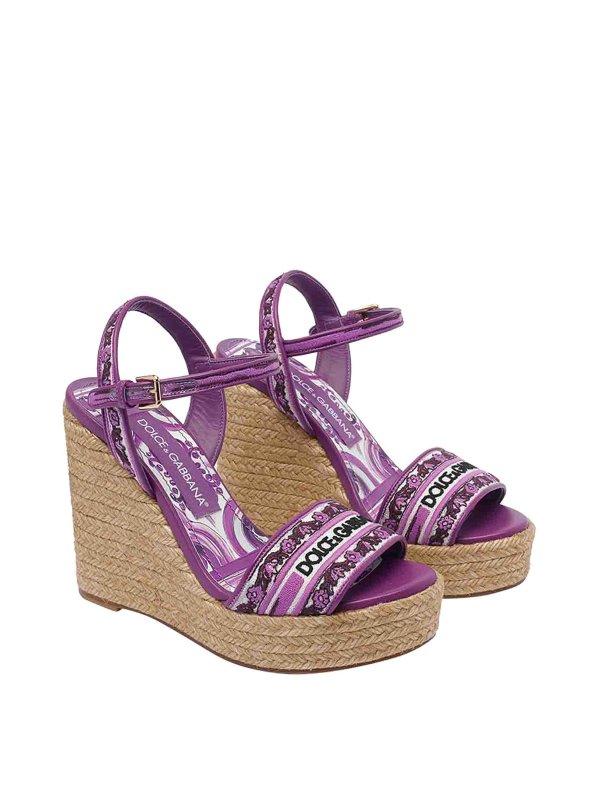 DOLCE & GABBANA: espadrilles online - Maiolica Embroidery Wedges