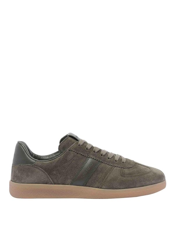 TOM FORD: trainers - Olive Suede Archer Sneakers