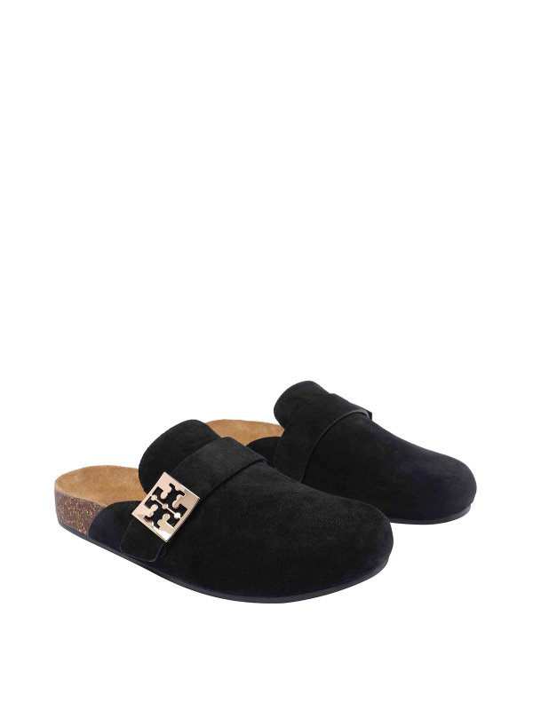 TORY BURCH: mules shoes online - Black Mellow Mules