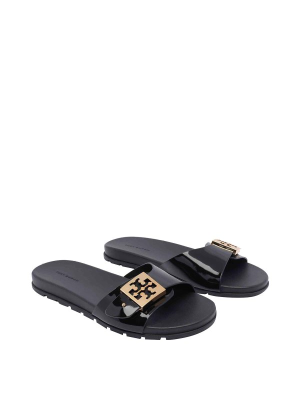 TORY BURCH: sandals online - Black Buckle Slide Sandals