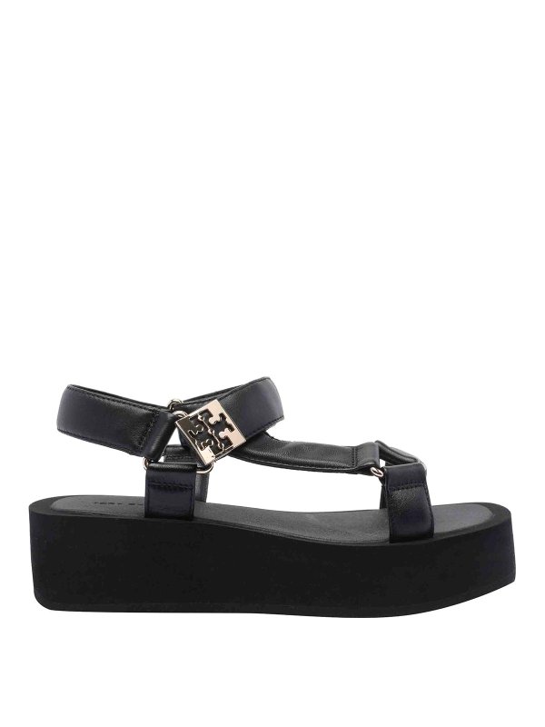 TORY BURCH: sandals - Black Mellow Platform Sandals