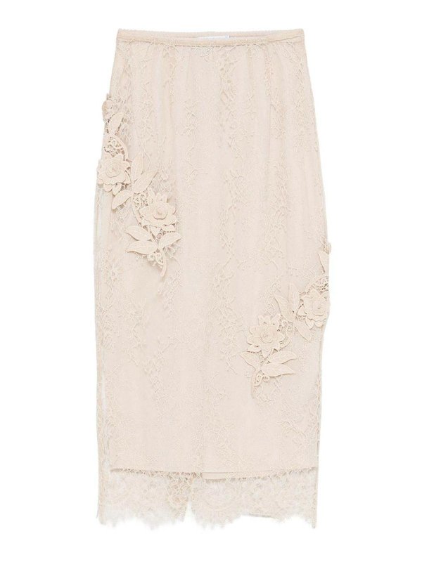 Blugirl Beige Midi Skirt in Lace Beige Women RA5112J488130907