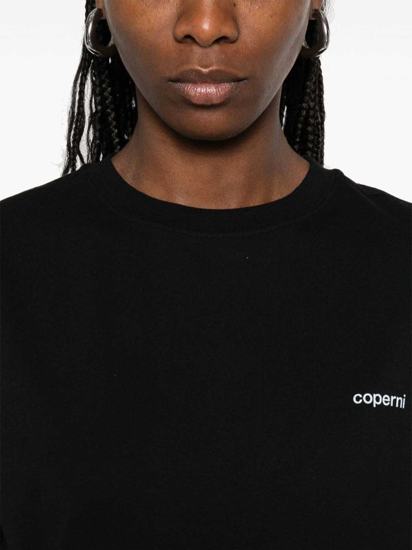 COPERNI: t-shirts online - Black T-Shirt With White Logo