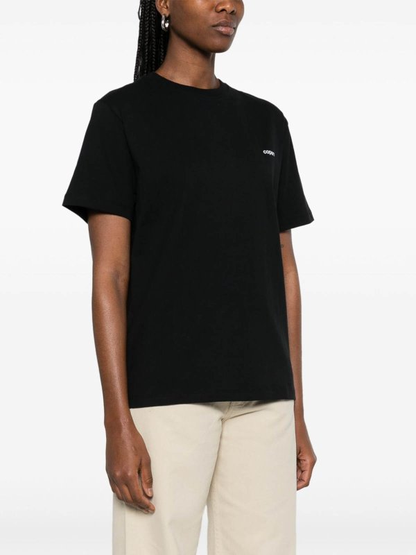 The Best Shops COPERNI: t-shirts - Black T-Shirt With White Logo