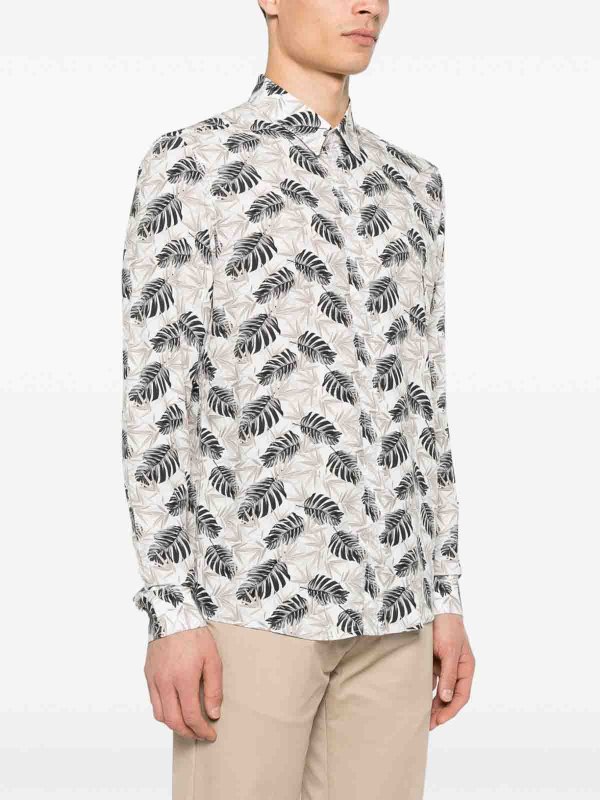 DANIELE ALESSANDRINI: shirts online - White Shirt In Cotton Long Sleeves