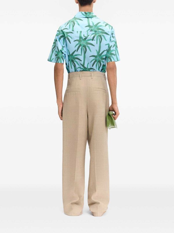 The Best Shops JACQUEMUS: shirts - Cotton Shirt With Blue And Green Pattern