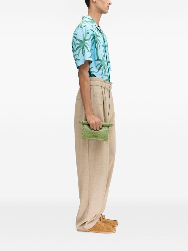 JACQUEMUS buy online Cotton Shirt With Blue And Green Pattern
