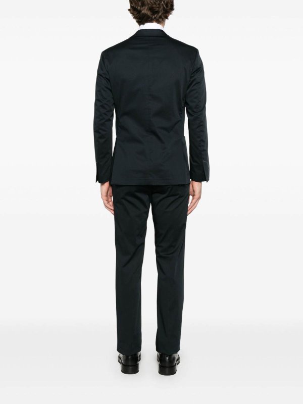 Navy Blue Cotton Blended Suit shop online: LARDINI