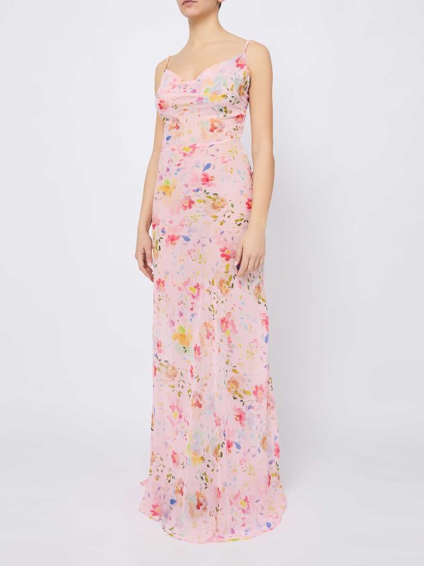 MAR DE MARGARITAS: abiti lunghi online - Abito lungo rosa con stampa floreale