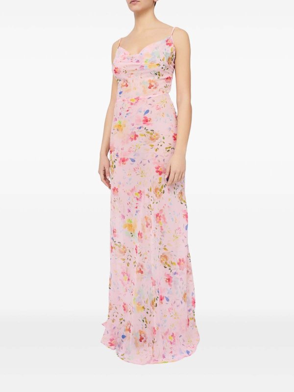 MAR DE MARGARITAS buy online Abito lungo rosa con stampa floreale