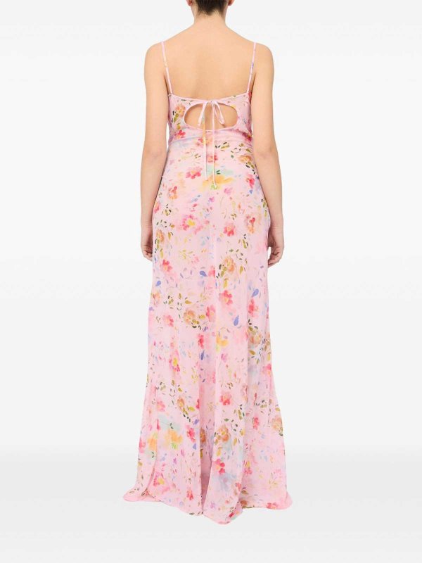 abiti lunghi shop online Abito lungo rosa con stampa floreale