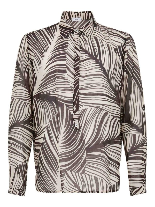 PELINGA: shirts - Sheer Printed Shirt