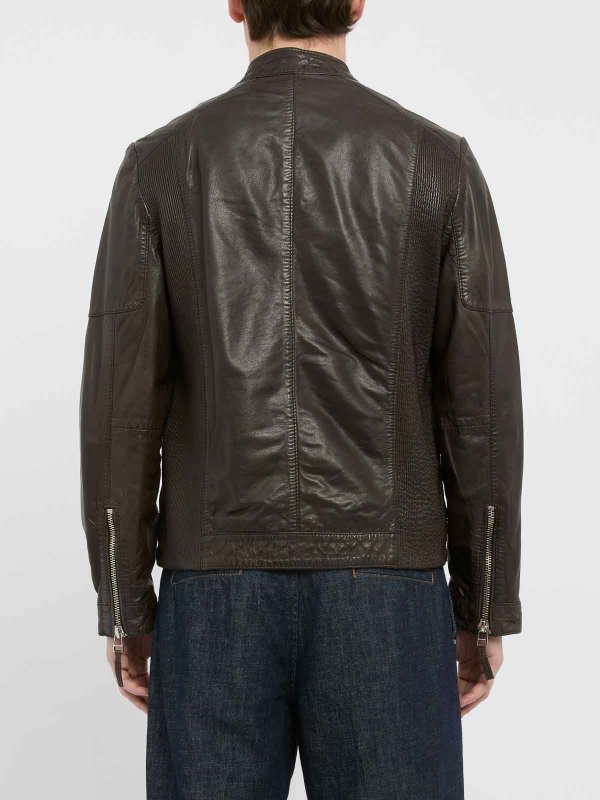 Giacca in pelle marrone con cerniera shop online: THE JACK LEATHERS