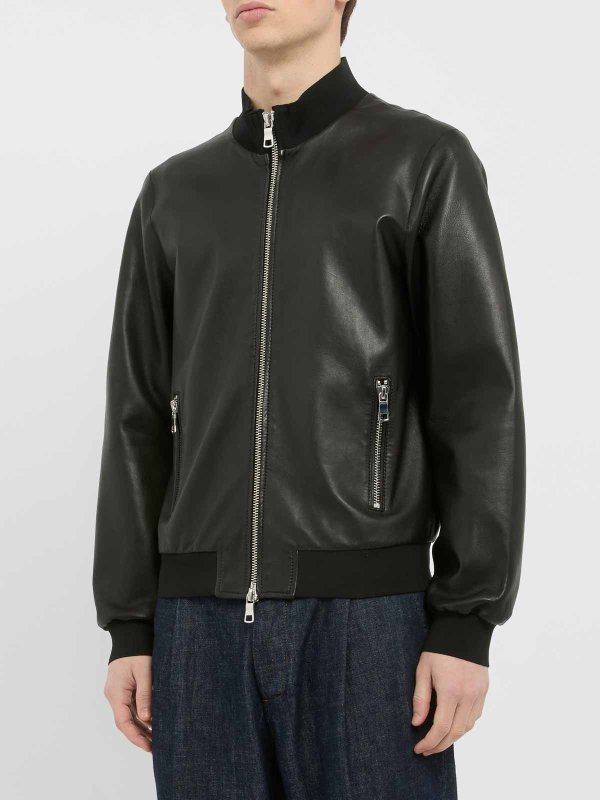 THE JACK LEATHERS: leather jacket online - Black Leather Jacket With Zip Closure