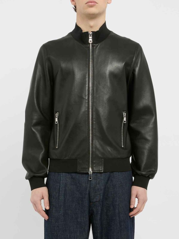 The Best Shops THE JACK LEATHERS: leather jacket - Black Leather Jacket With Zip Closure