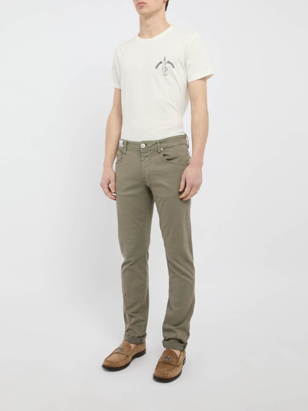 TRAMAROSSA: bootcut jeans online - Olive Green Denim Jeans