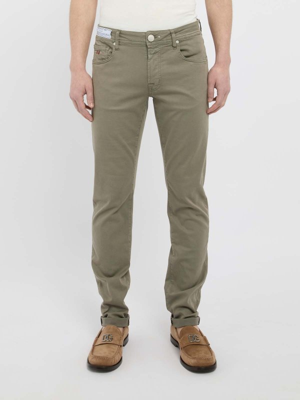 The Best Shops TRAMAROSSA: bootcut jeans - Olive Green Denim Jeans