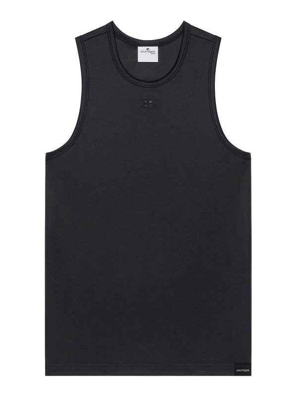 Courreges: Pull col rond - Pull Col Rond - Noir