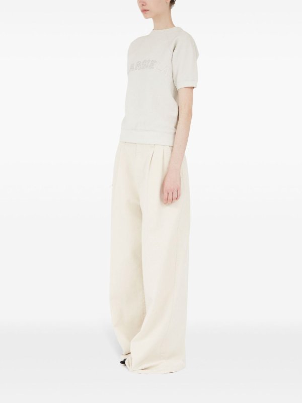 Maison Margiela: Sweatshirts & Sweaters online - Cream White Cotton Sweatshirt